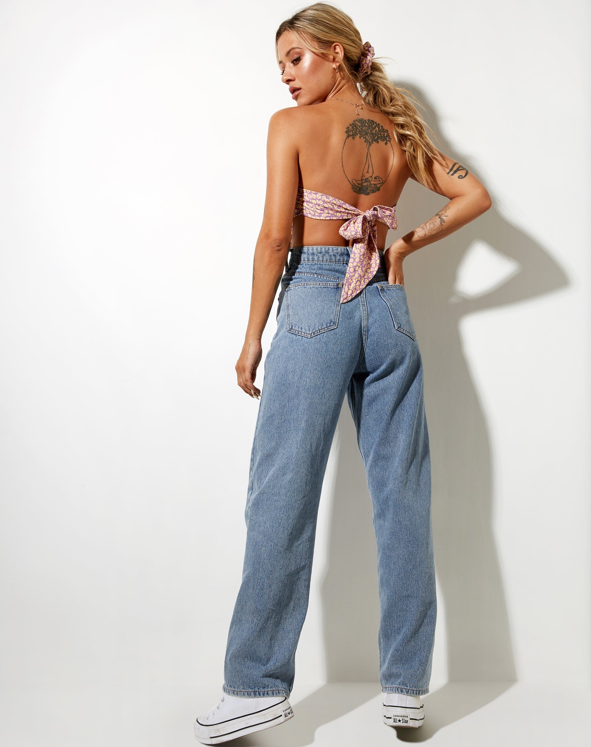 Image de Nolda Crop Top in Flower Fun Lilac Lemon