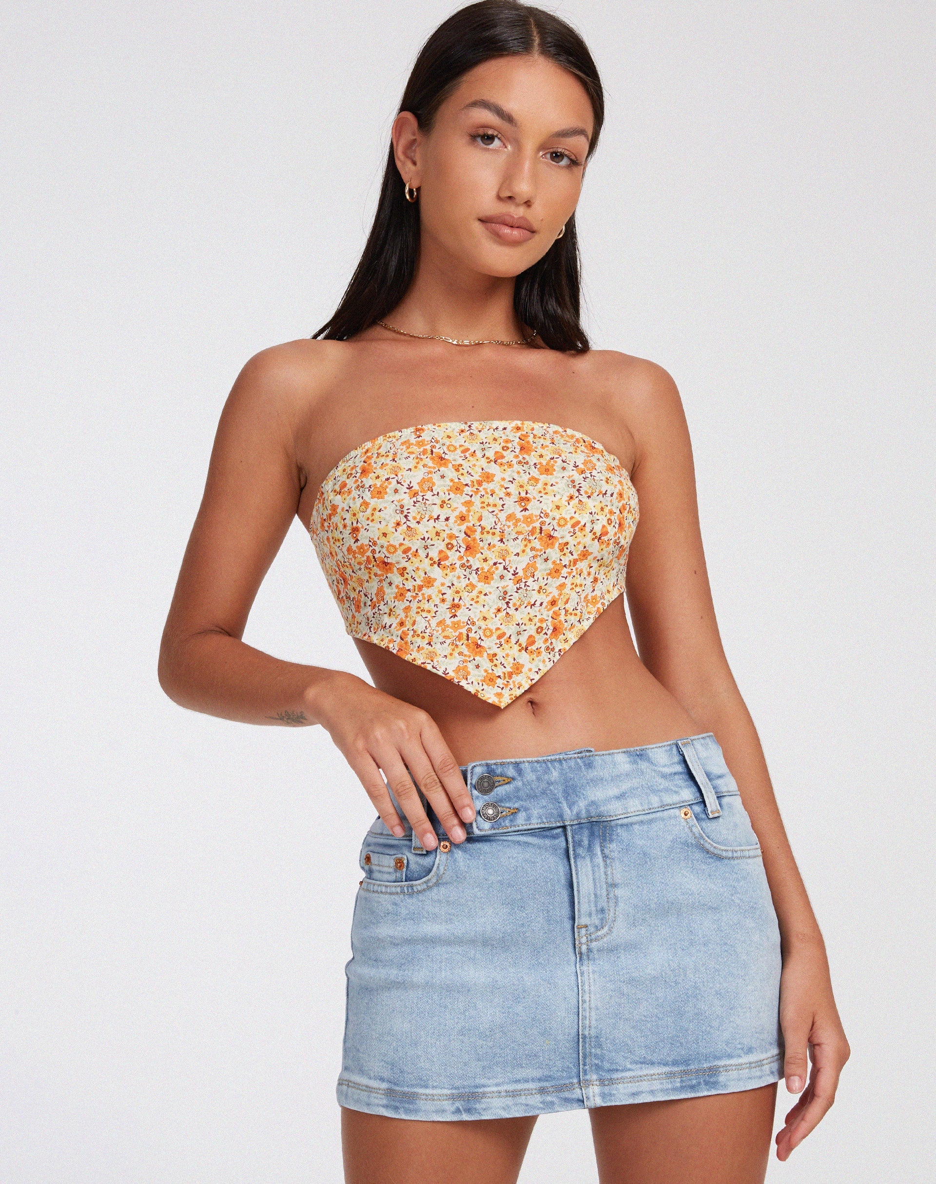 image de Nolda Crop Top in Ditsy Tangerine