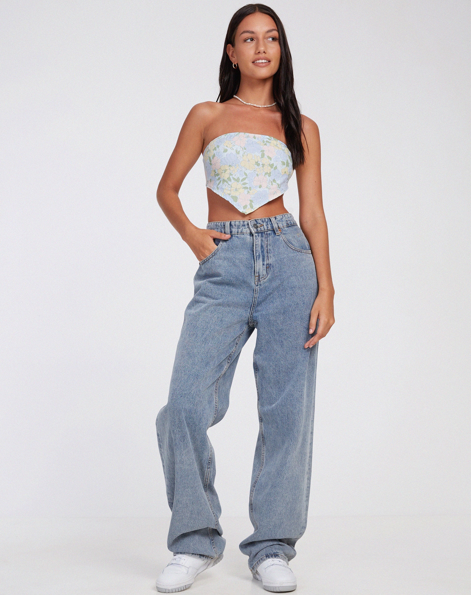 image de Nolda Crop Top in Washed Out Pastel Floral