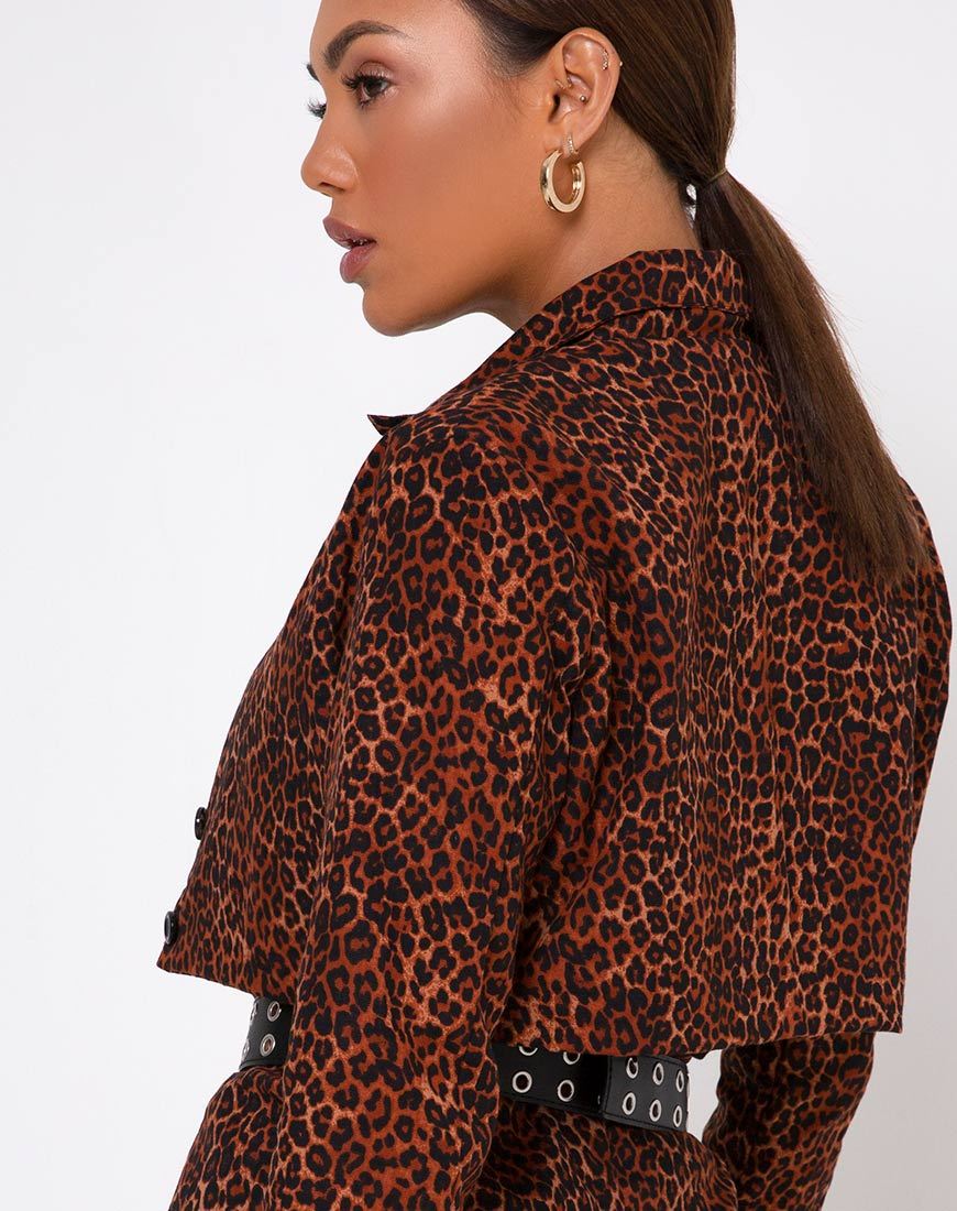 Blazer croisé Noly en léopard orange dru