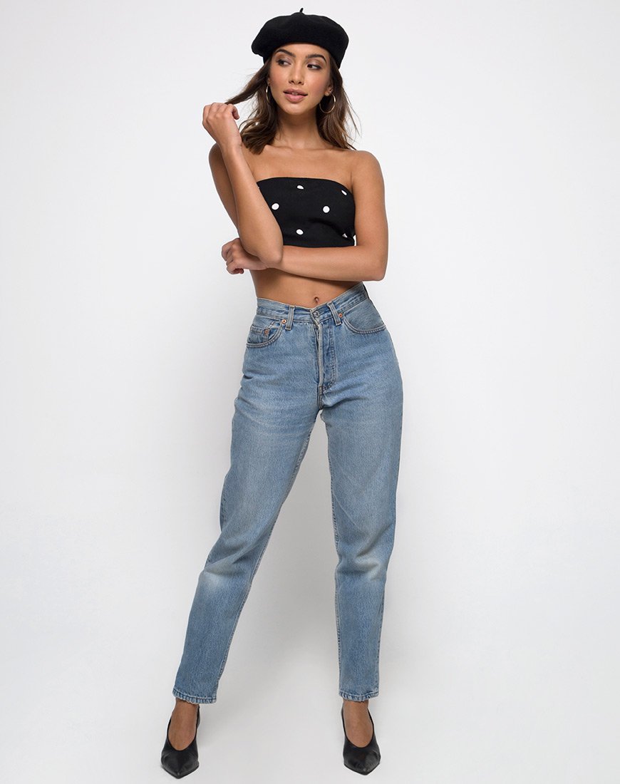 Image de Nolia Tube Top in Black and White Polkadot