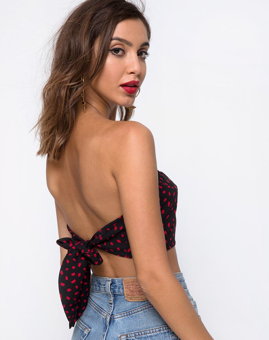 Image de Nolia Tube Top in Mini Diana Dot Black and Red