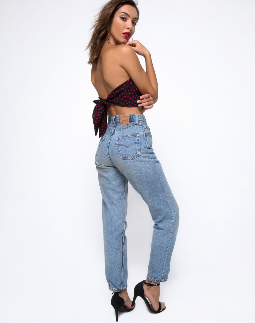 Image de Nolia Tube Top in Mini Diana Dot Black and Red