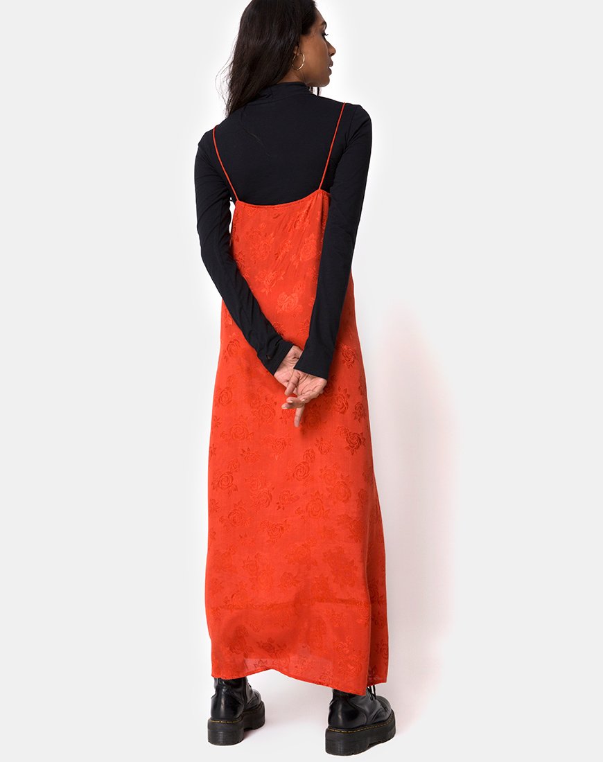 Image de Nolity Midi Dress in Satin Rust Rose