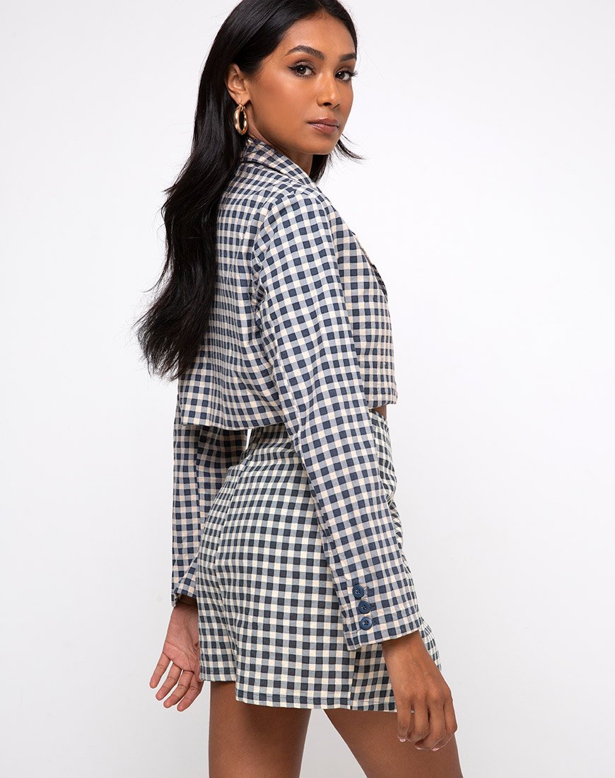 Image de Noly Blazer court en vichy crème