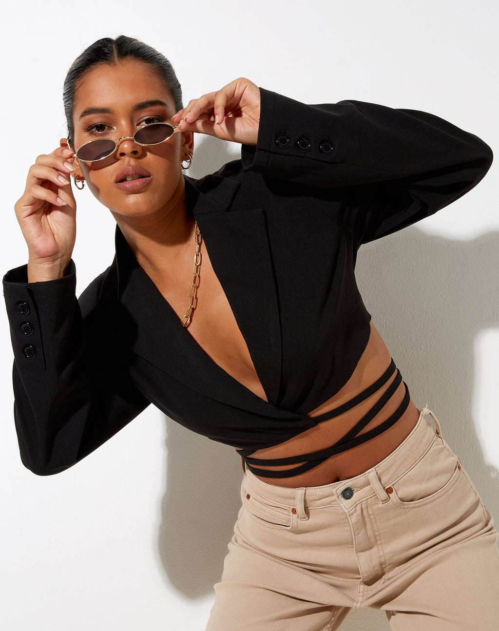 Notus Blazer court en noir