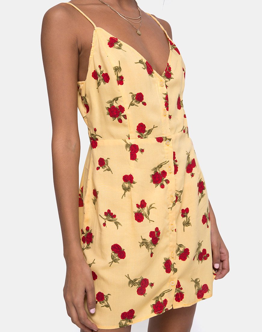 Image de Novia Slip Dress in Falling Rose Yellow