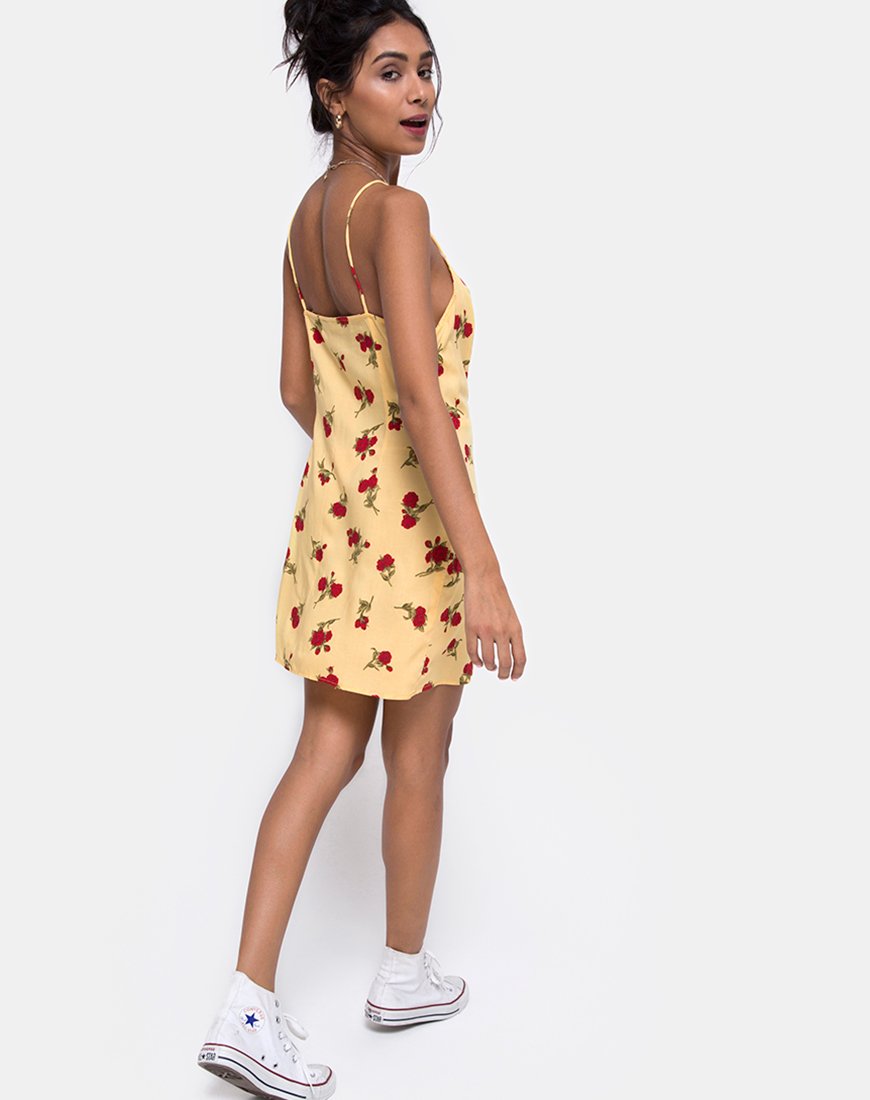 Image de Novia Slip Dress in Falling Rose Yellow