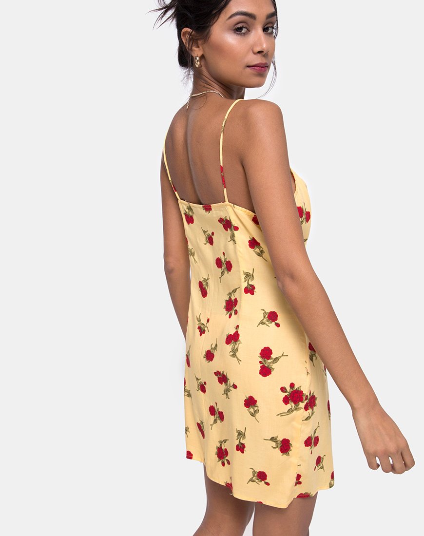 Image de Novia Slip Dress in Falling Rose Yellow
