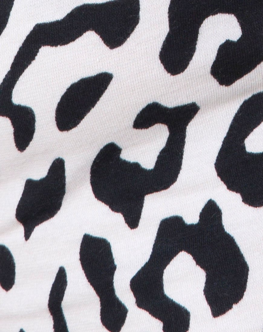 Image de Nure Crop Top in Mono Animal Grey and White