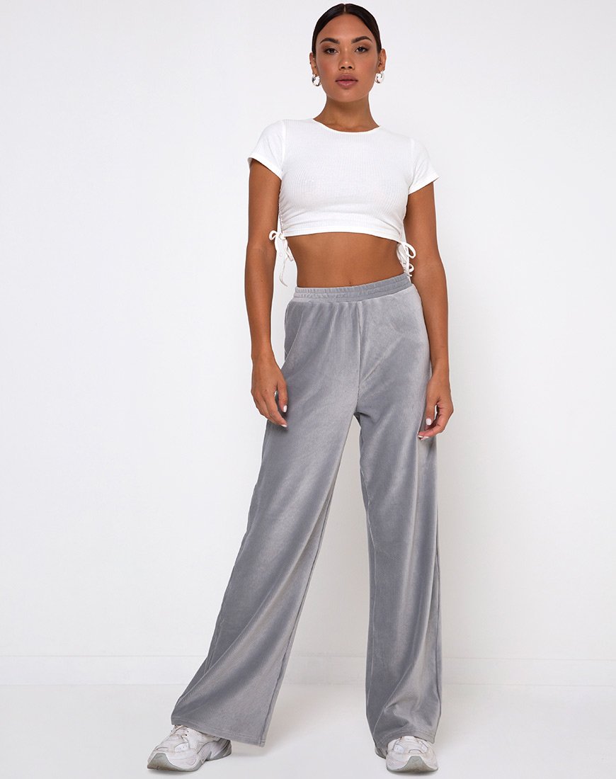 Image de Obeli Pantalon en velours côtelé Gris