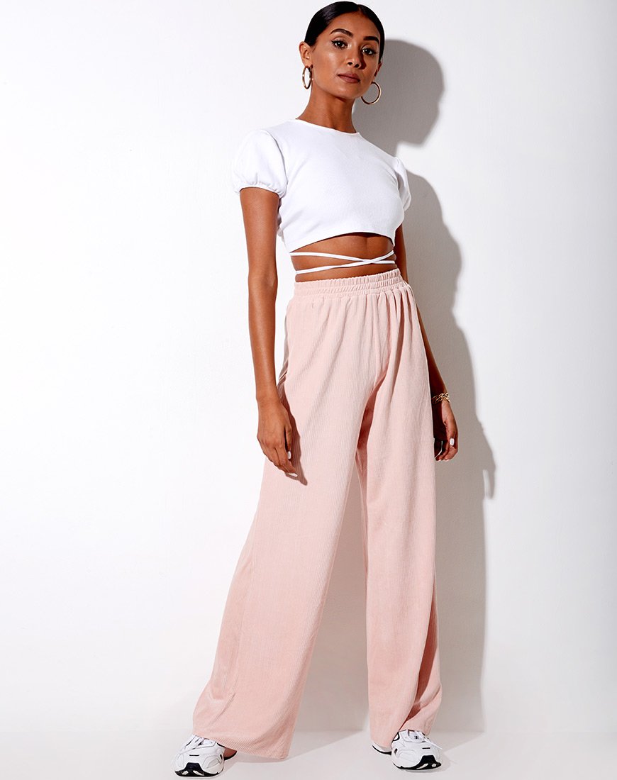 Image de Obeli Trouser in Velvet Rib Light Pink