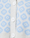 Tricot marguerite bleu tonal