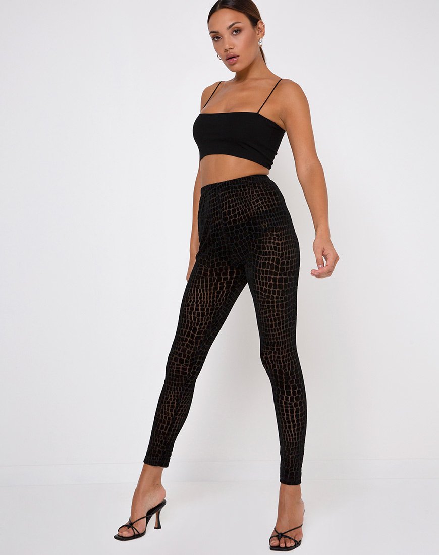 Image de Leggings Oria en Croc Flock Noir