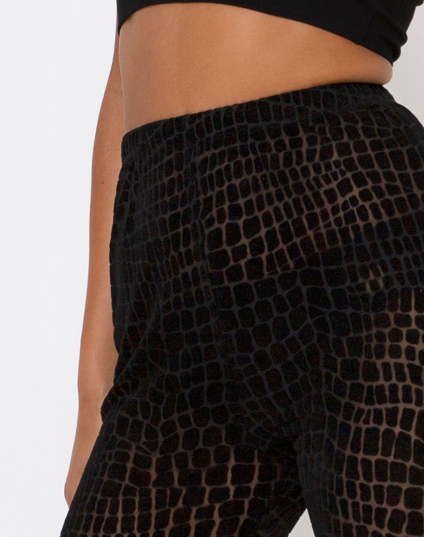 Image de Leggings Oria en Croc Flock Noir