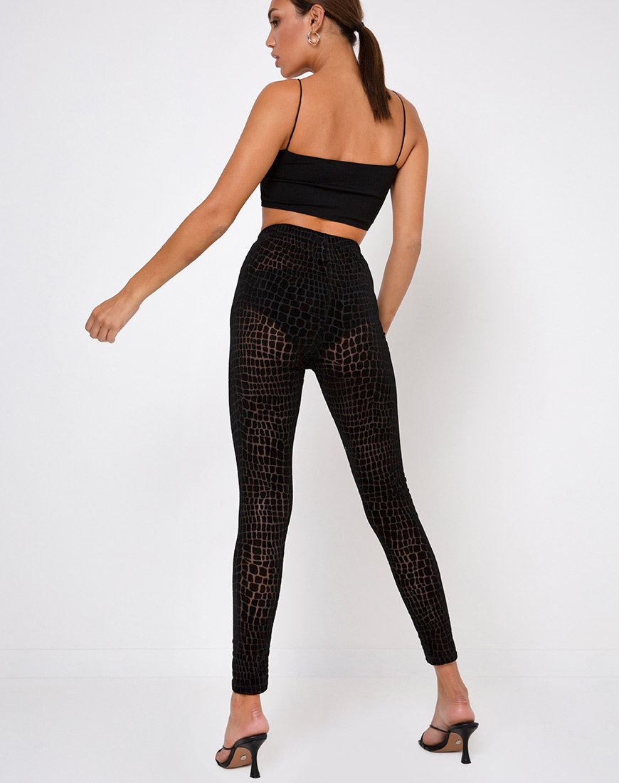 Image de Leggings Oria en Croc Flock Noir