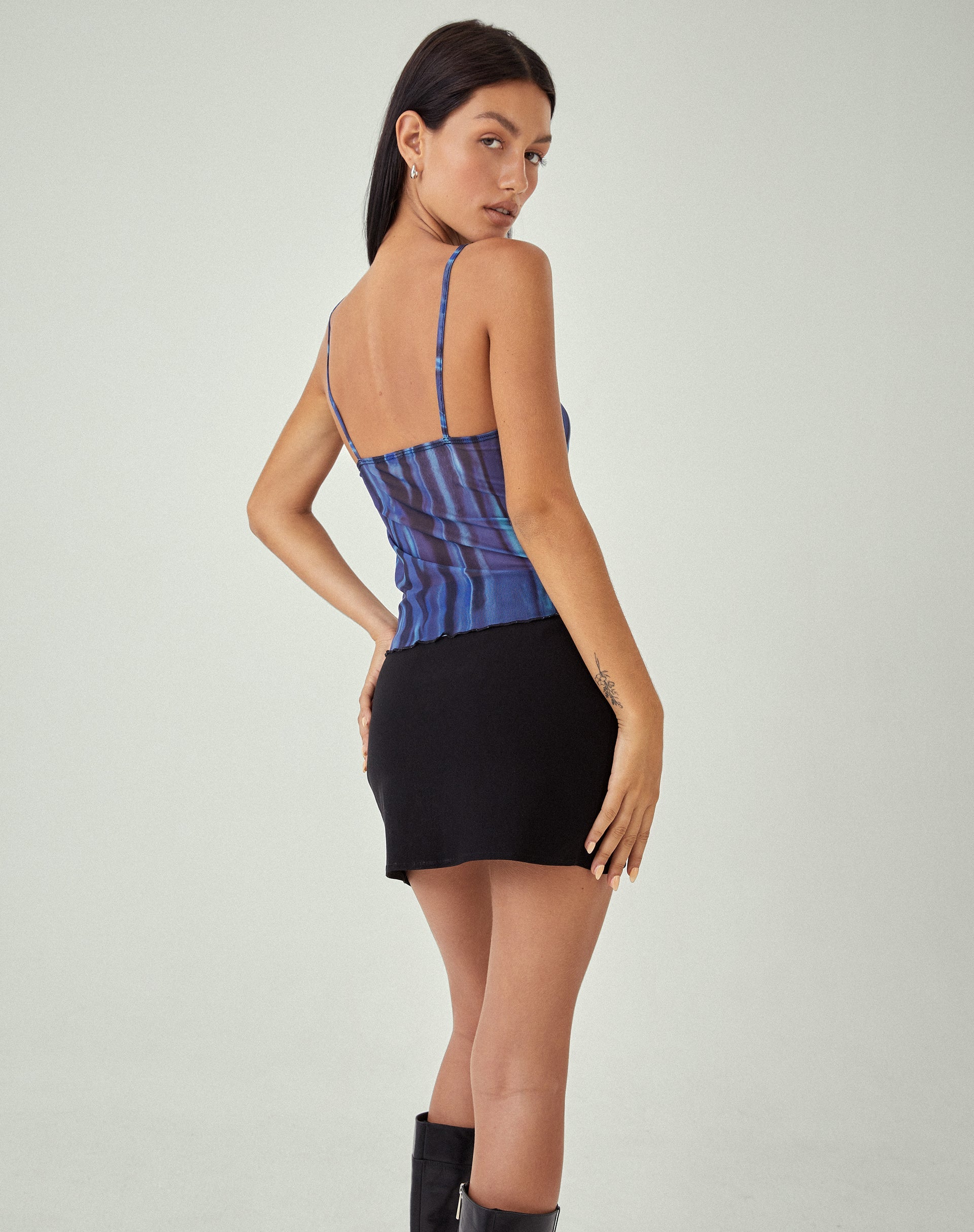 image de MOTEL X JACQUIE Top Rayu en Colour Bleed Blue