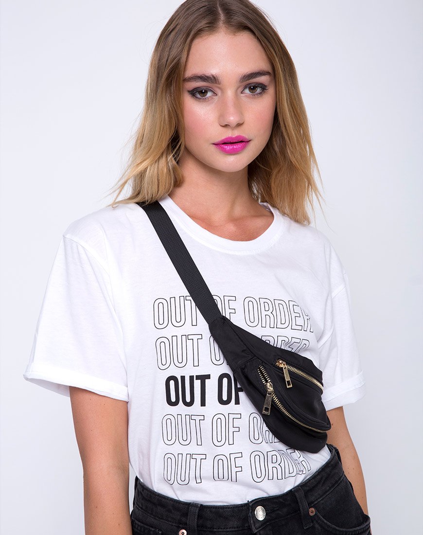 T-shirt basique oversize en Out of Order Blanc