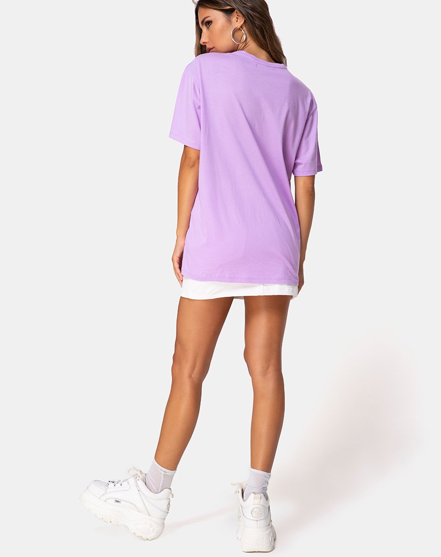 Image of Oversize Basic Tee in Lilac with Angel Embro
