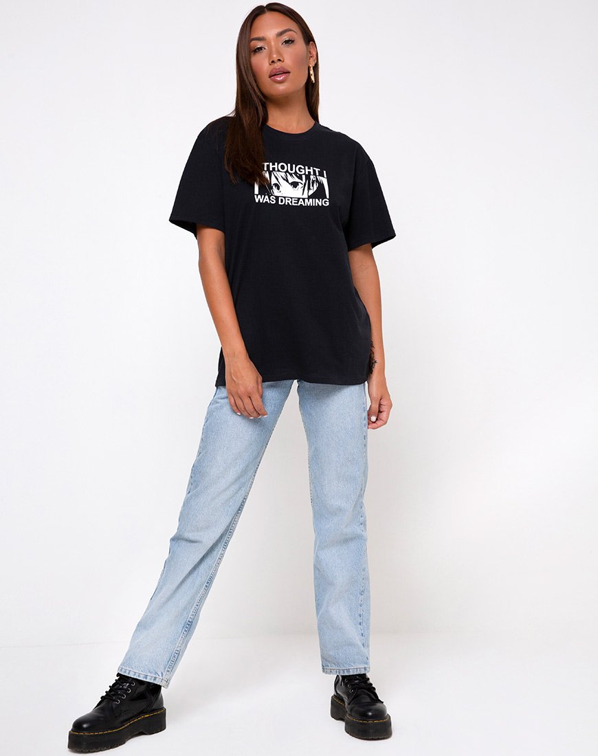 Image de Oversized Basic Tee in I thought I was dreaming Black by Motel