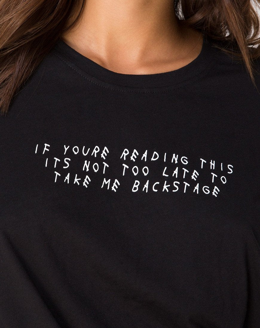Image de Oversize Black Tee in Black on Tour staff by Motel