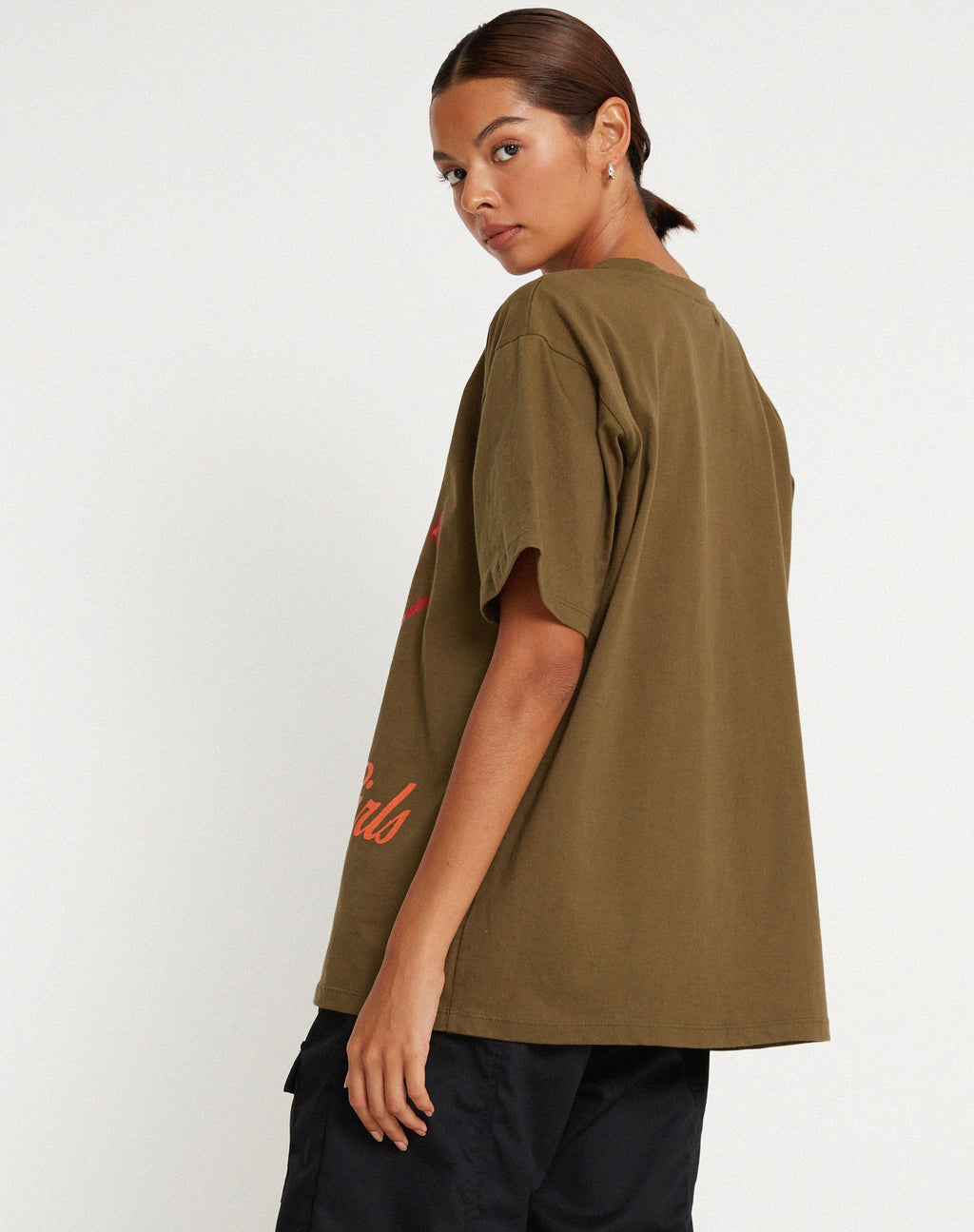 T-shirt oversize basique en kaki Filles Filles Filles Filles