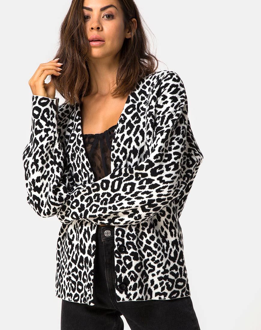 Image de Cardigan surdimensionné en maille animale