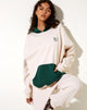 Image de Oversize Hoodie in Forest Green Winter White M Embro