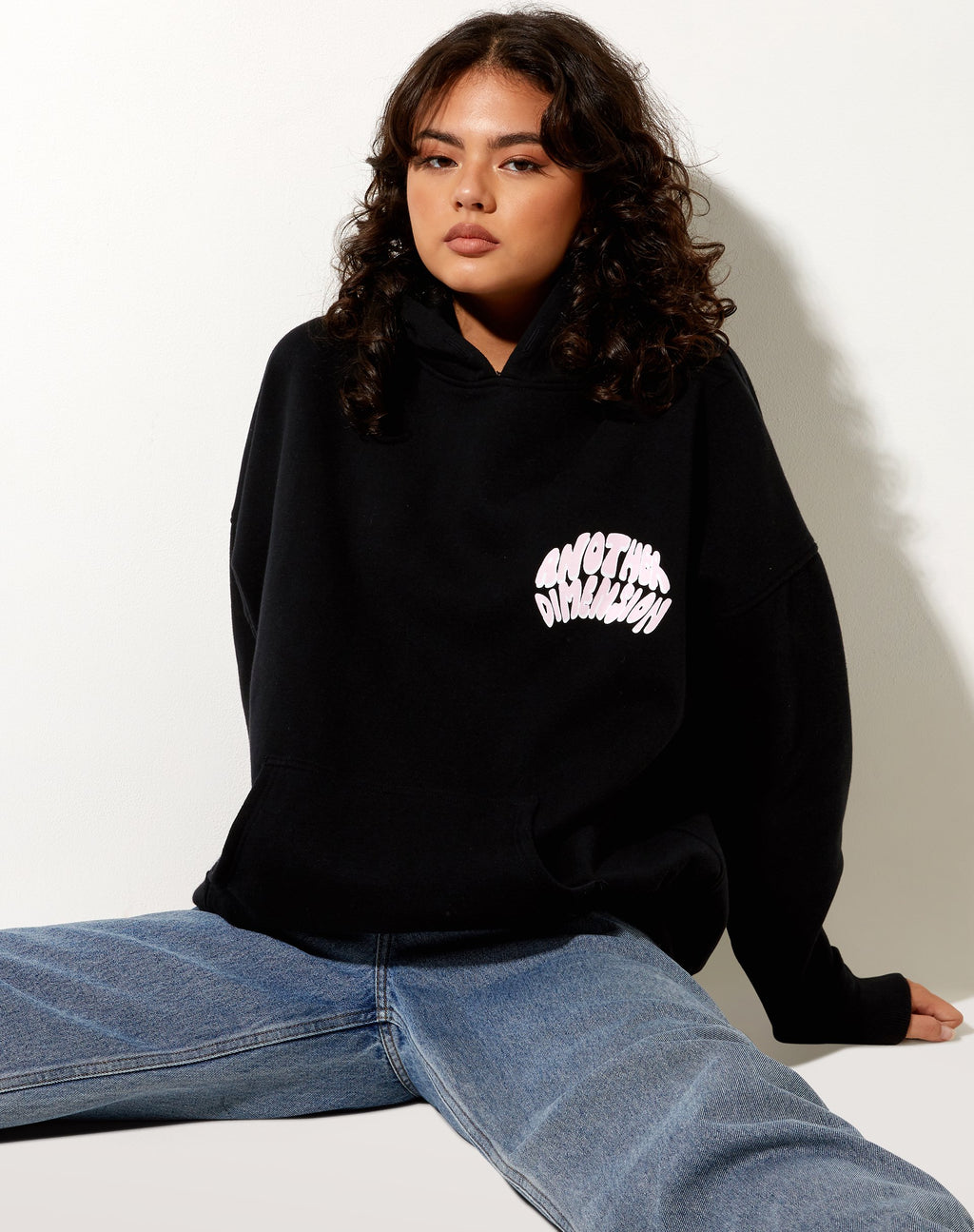 Sweat à capuche oversize en noir Another Dimension