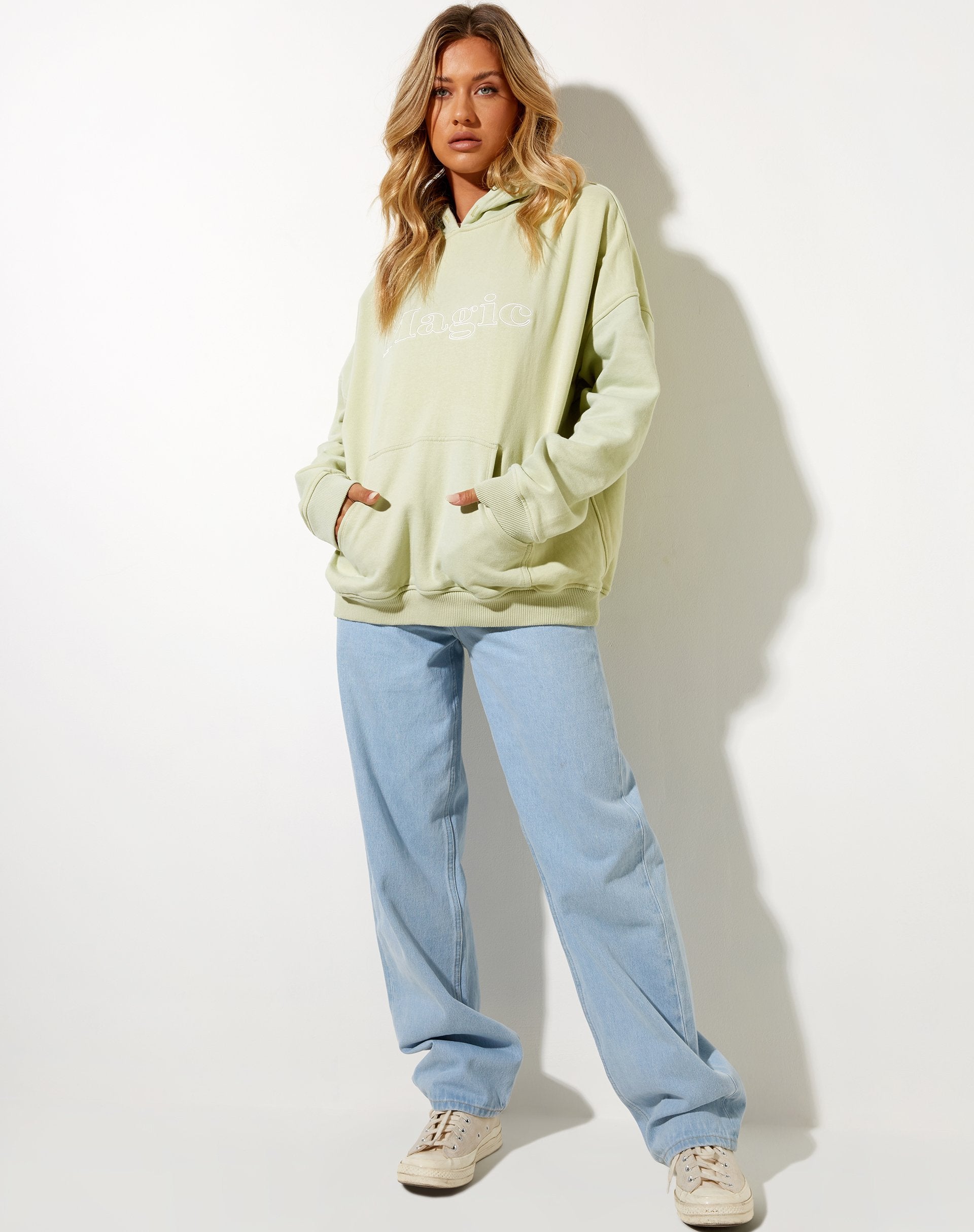 Image of Oversize Hoodie in Green Graffiti Magic Embro