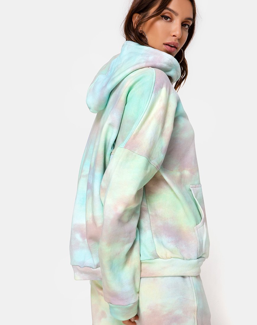 Image de Oversize Hoodie in Pastel Tie Dye