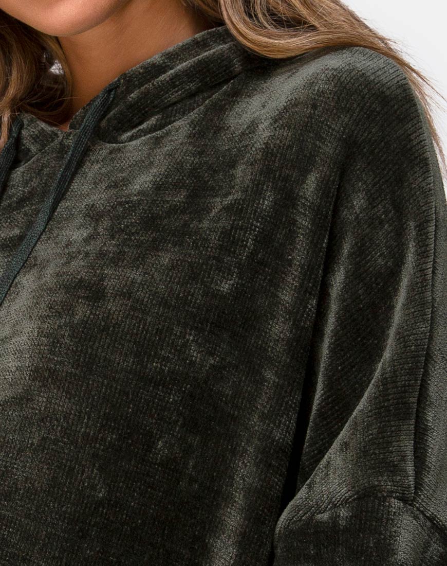 Image de Oversize Hoody en Chenille Olive