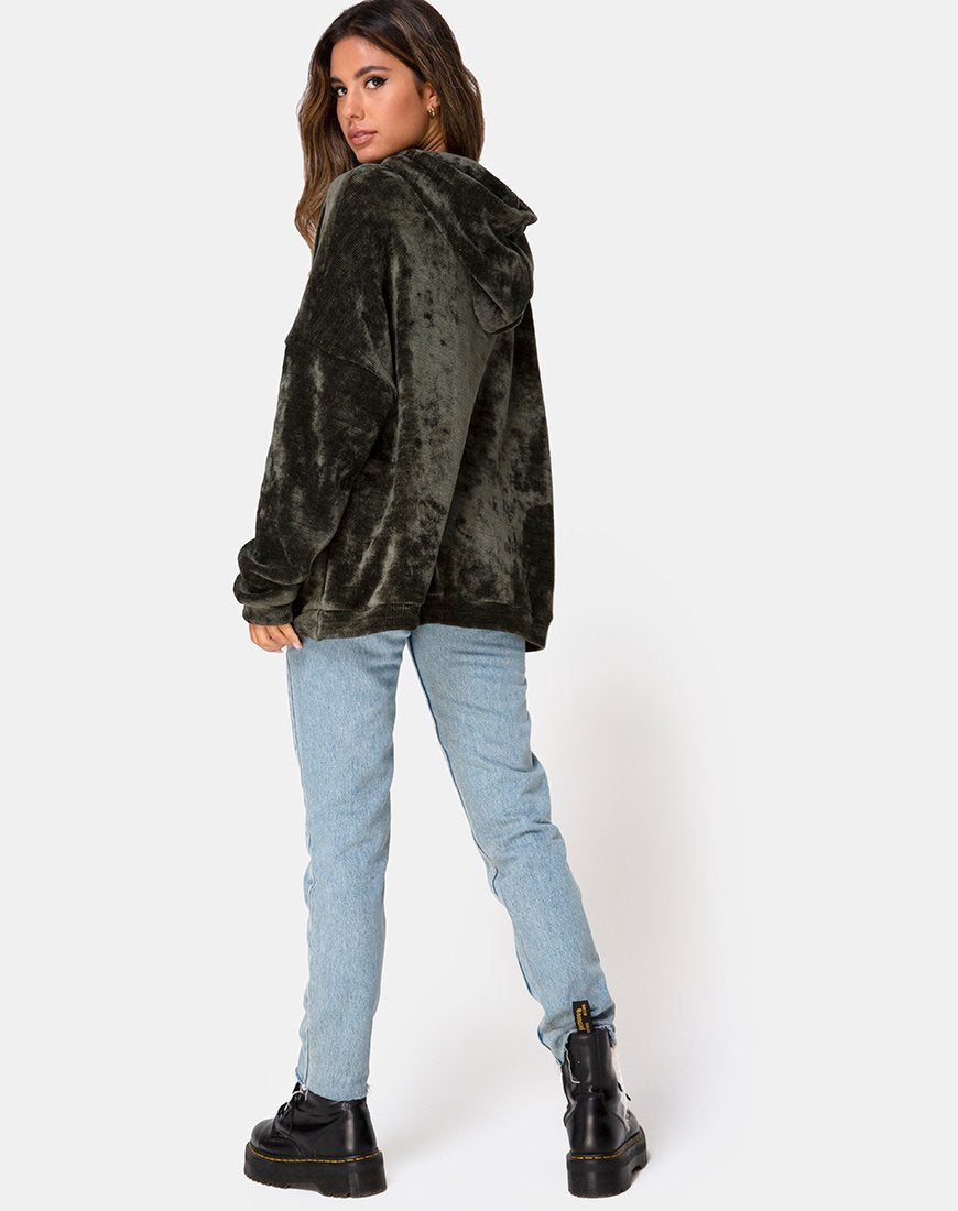 Image de Oversize Hoody en Chenille Olive