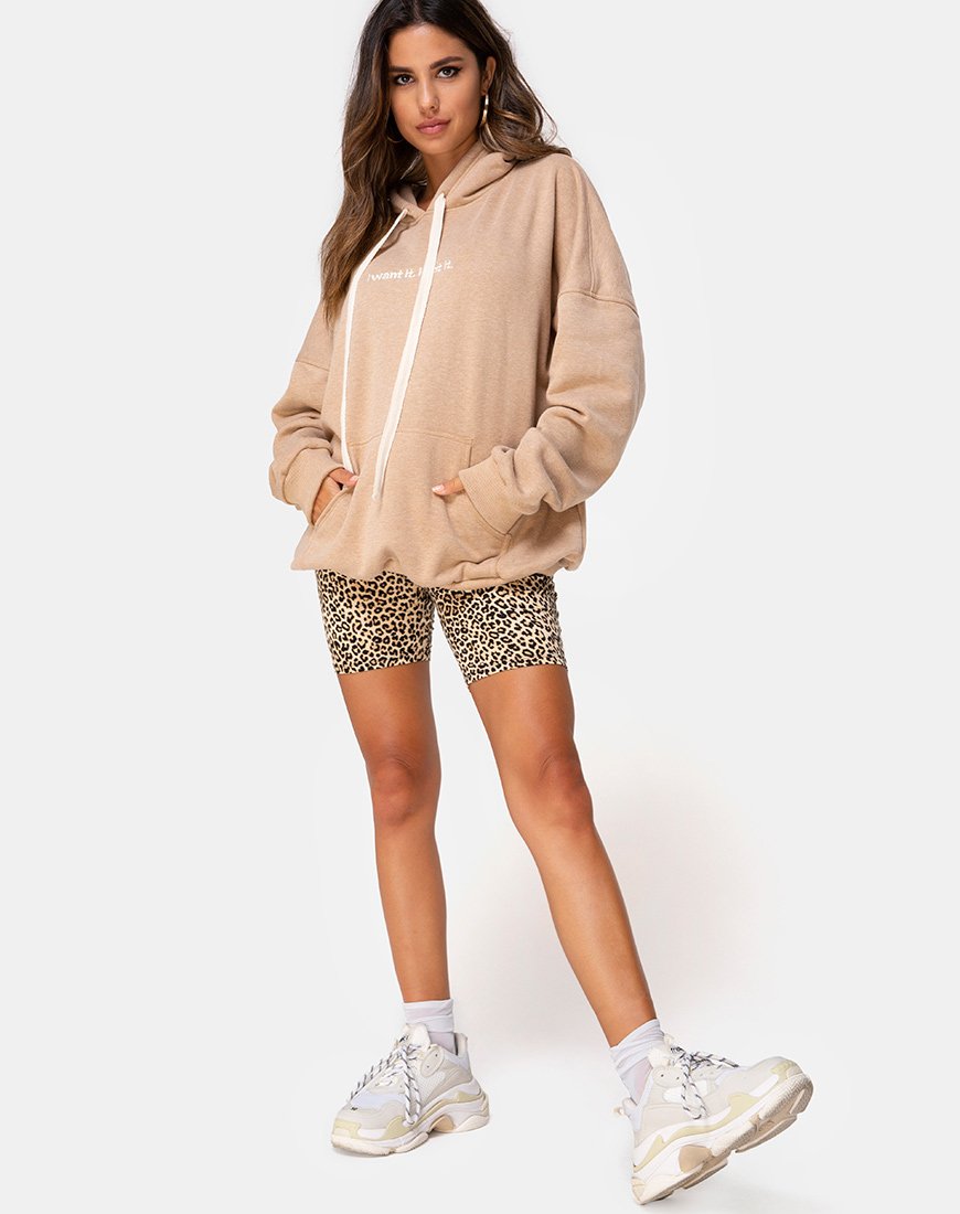 Image de Hoody Oversize en Tan I Want it Embro