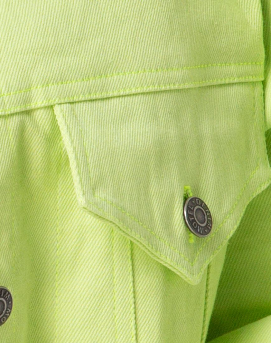 Image de la veste en jean surdimensionnée en citron vert