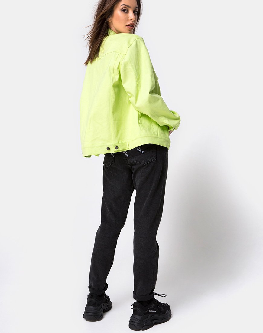 Image de la veste en jean surdimensionnée en citron vert