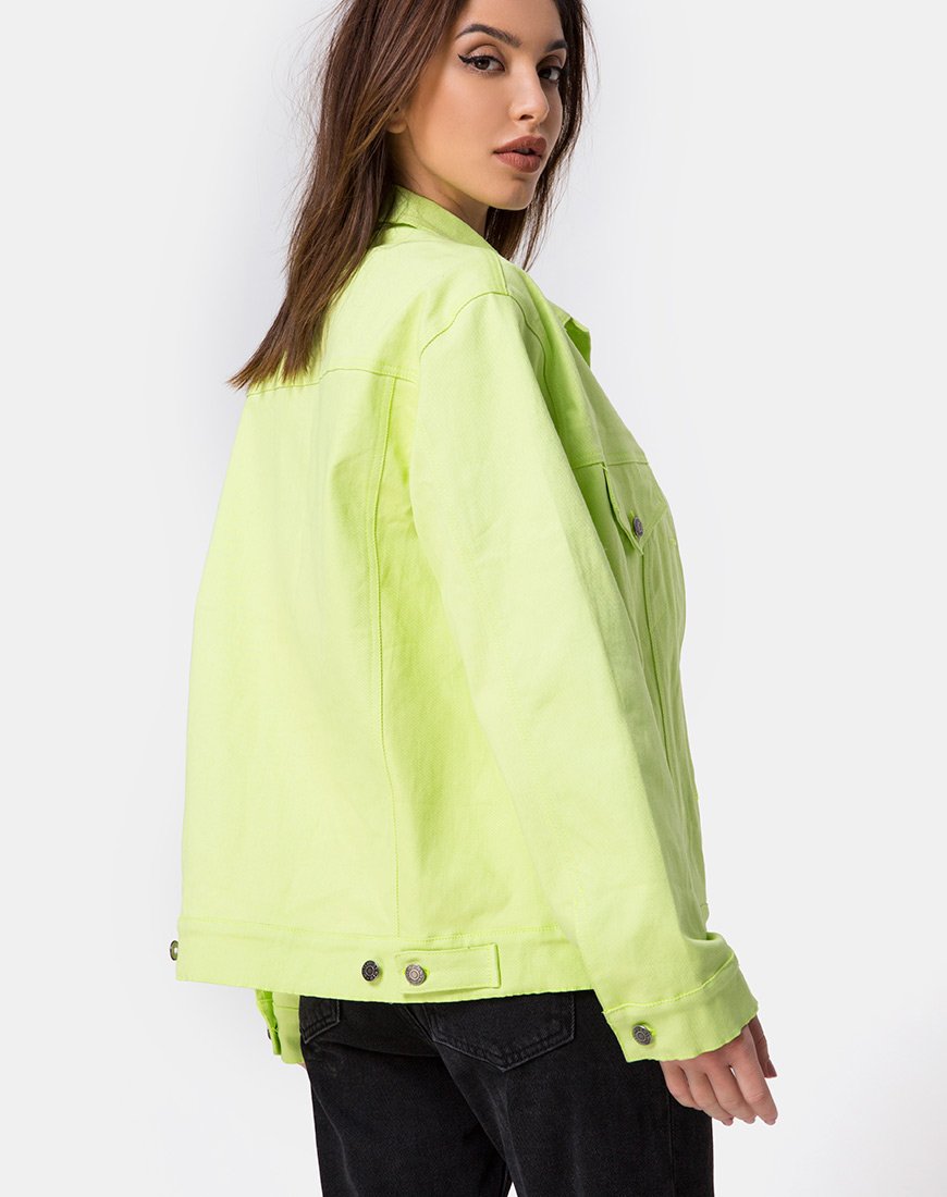Veste en jean oversize en citron vert