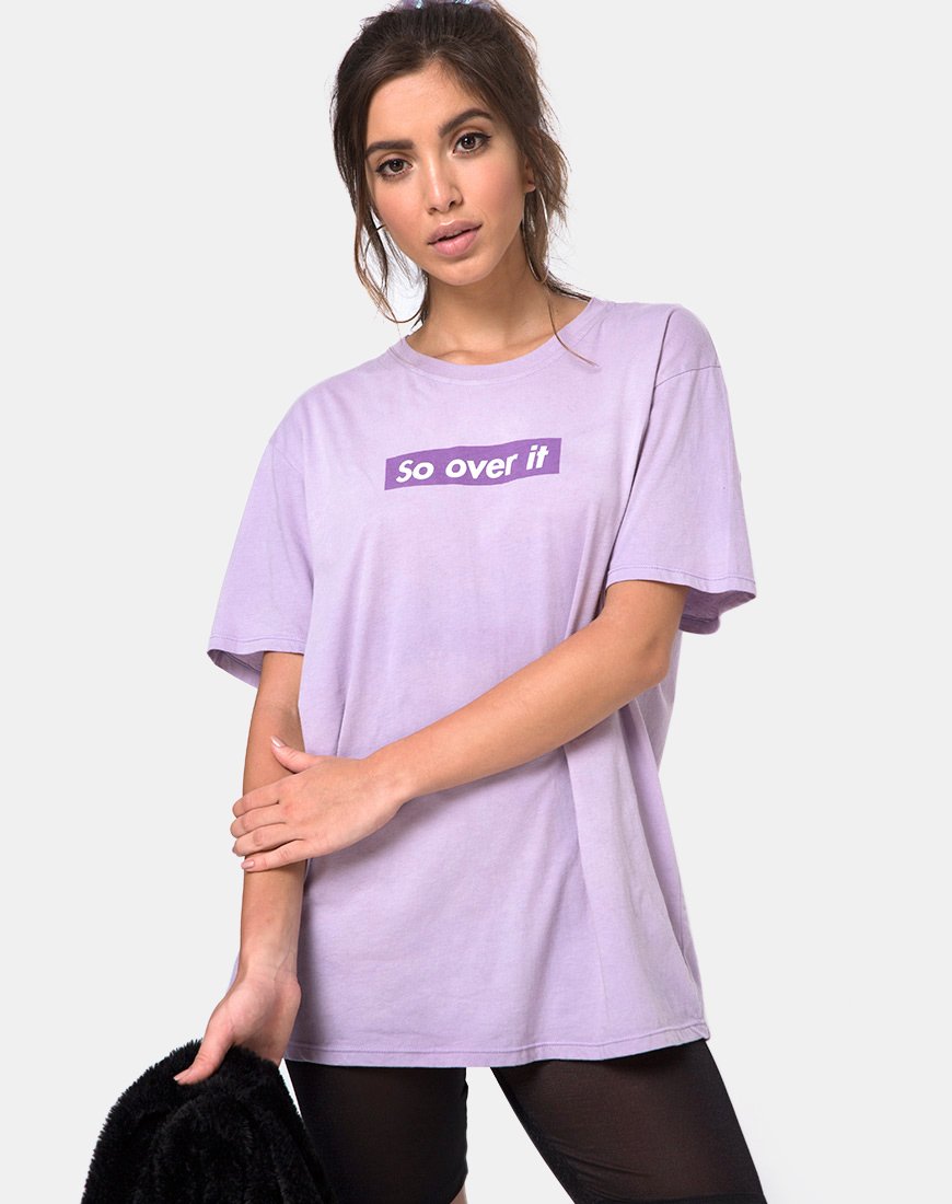 T-shirt basique surdimensionné en lilas "So Over It" (trop)