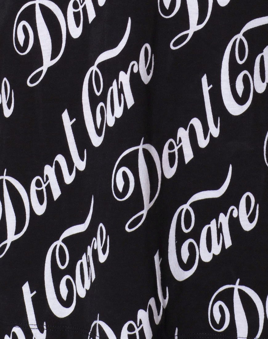 Image de Oversize Basic Tee in Black Don't Care Full Print by Mote