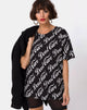 Image de Oversize Basic Tee in Black Don't Care Full Print by Mote