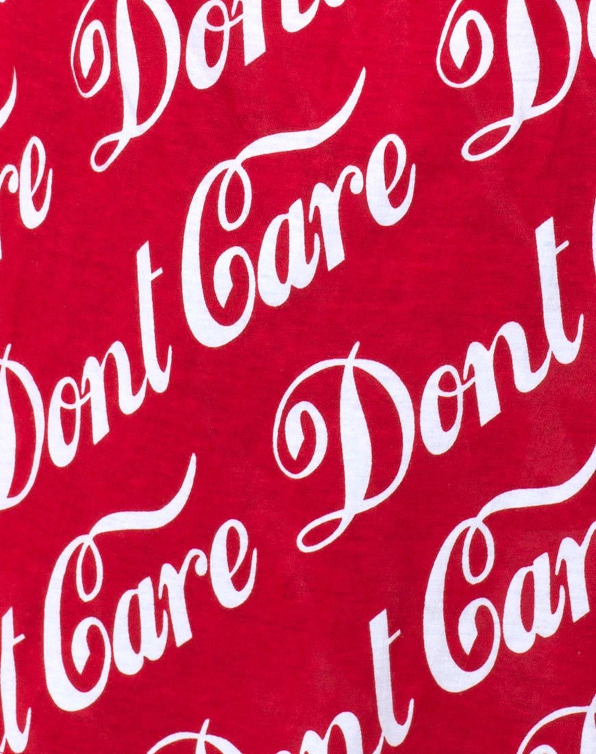 Image de Oversize Basic Tee in Red Don't Care Full Print