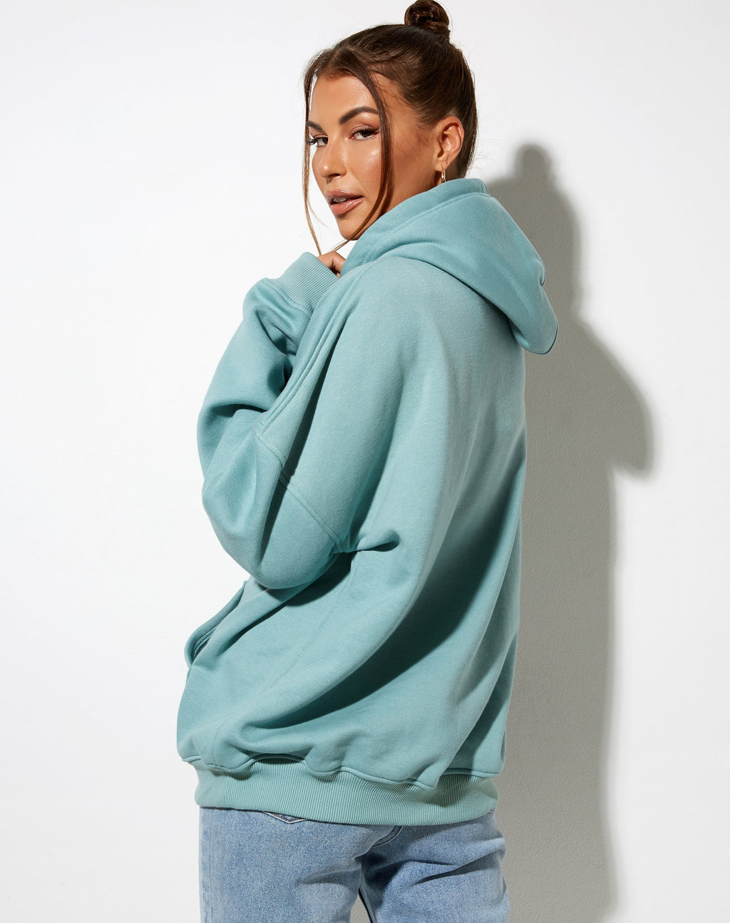 Sweat à capuche oversize en mauve avec broderie "Angel".