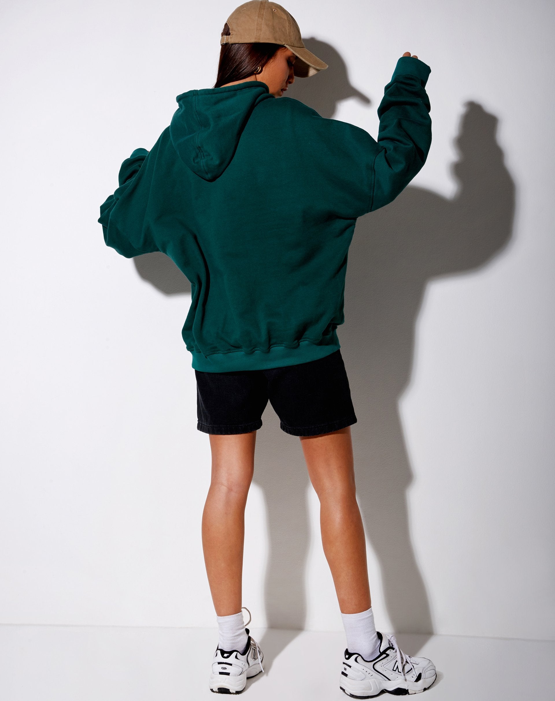Image de Oversize Hoody en vert bouteille Too Many Feelings