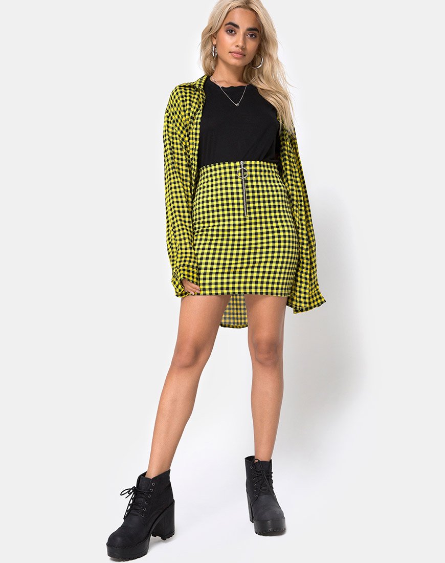 Image de la chemise Oxford en vichy moyen jaune