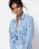 Image de la chemise Oxford à rayures bleues et blanches