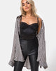 Image de la chemise Oxford en Mini Pinstripe Noir et Nude