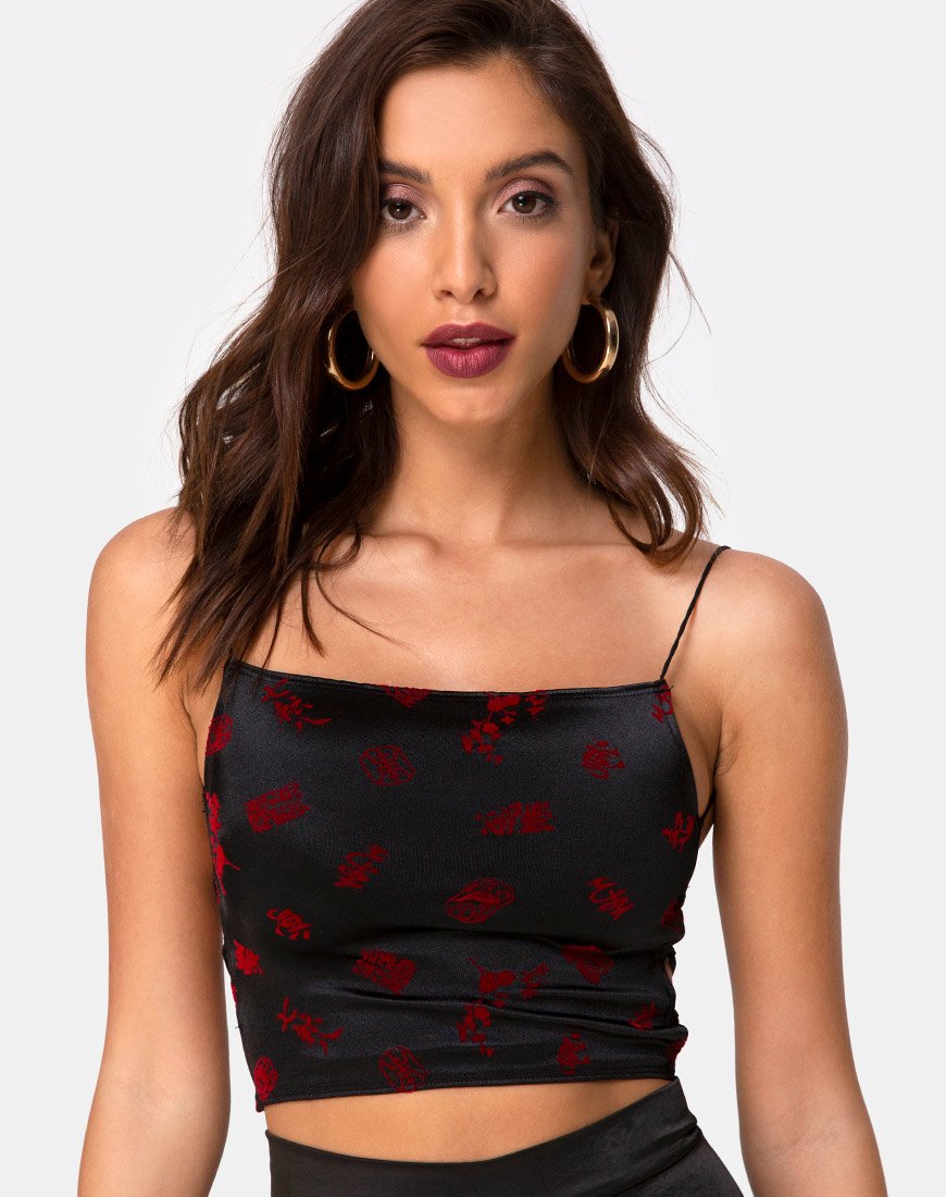 Top Ozka en fleurs japonaises