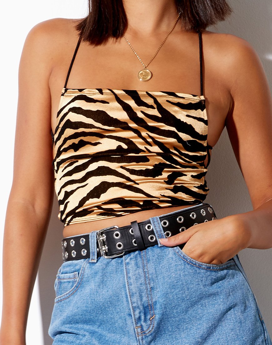 Image de Ozka Crop Top in Tiger Gold