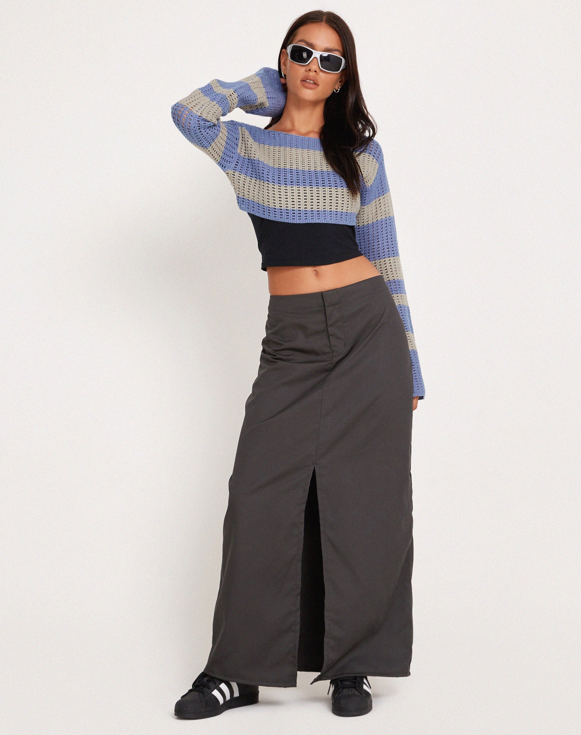 Image de Ozzy Bolero Top in Grey Blue