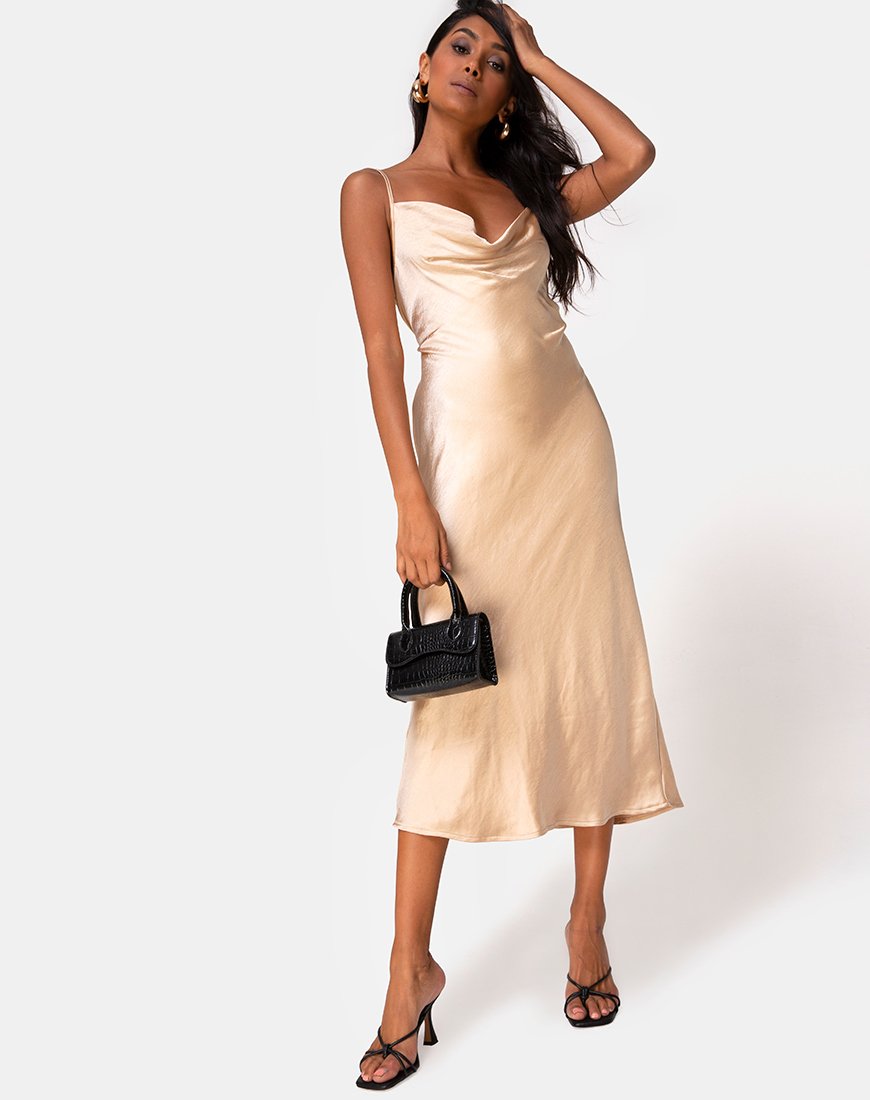 Robe Palasha en satin doré